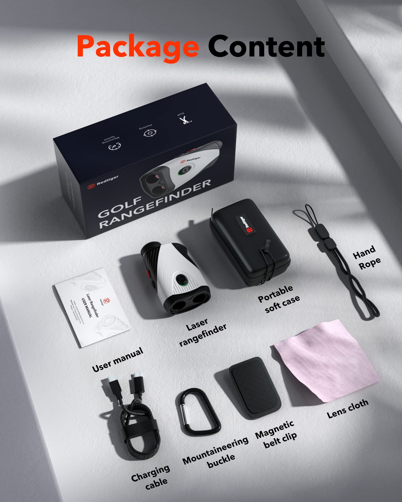 REDTIGER Golf Rangefinder with Slope, 1000 meters Laser Range Finder Golfing, 7X Magnification