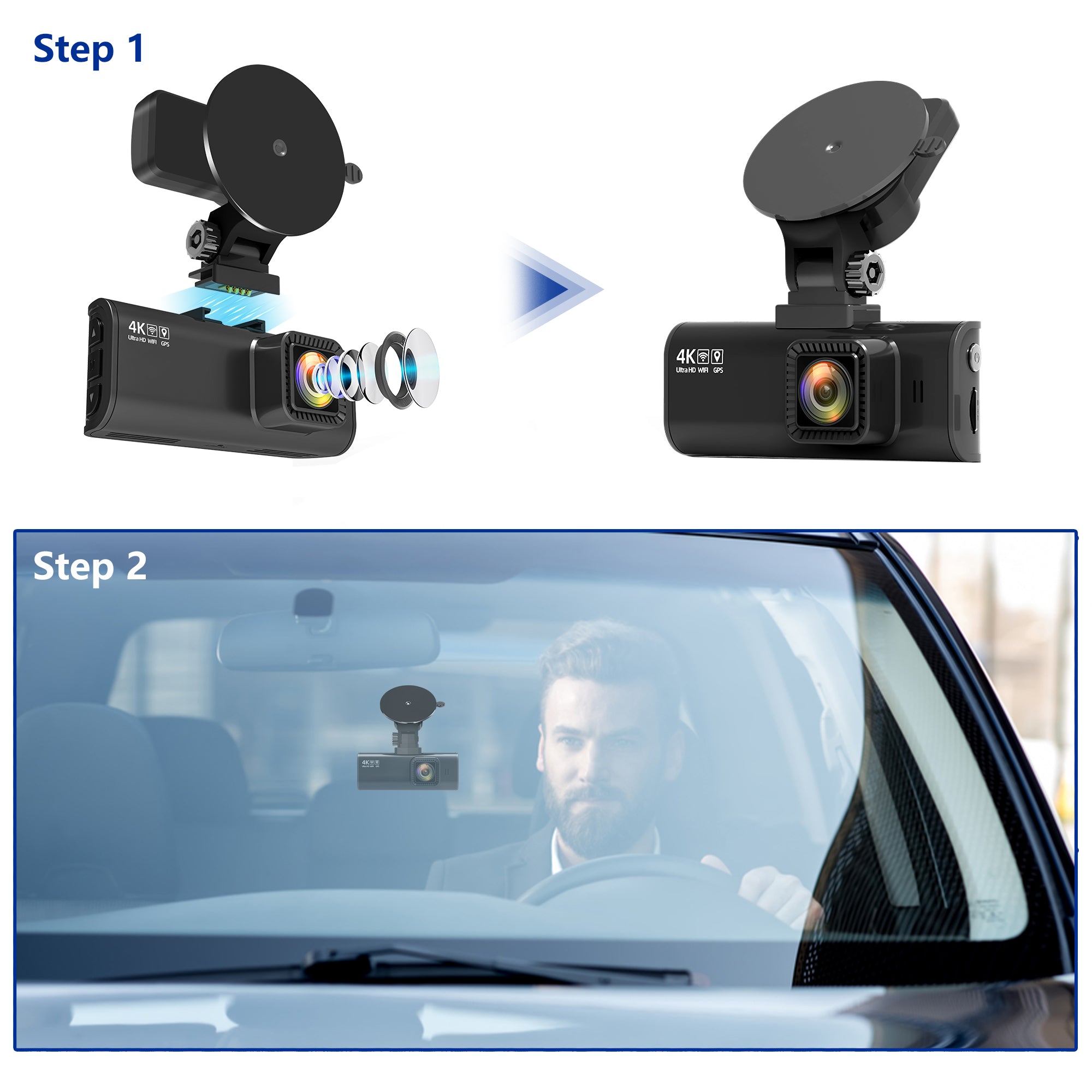 Redtiger F7N/F17 Dash Cam Suction Mount with GPS Module