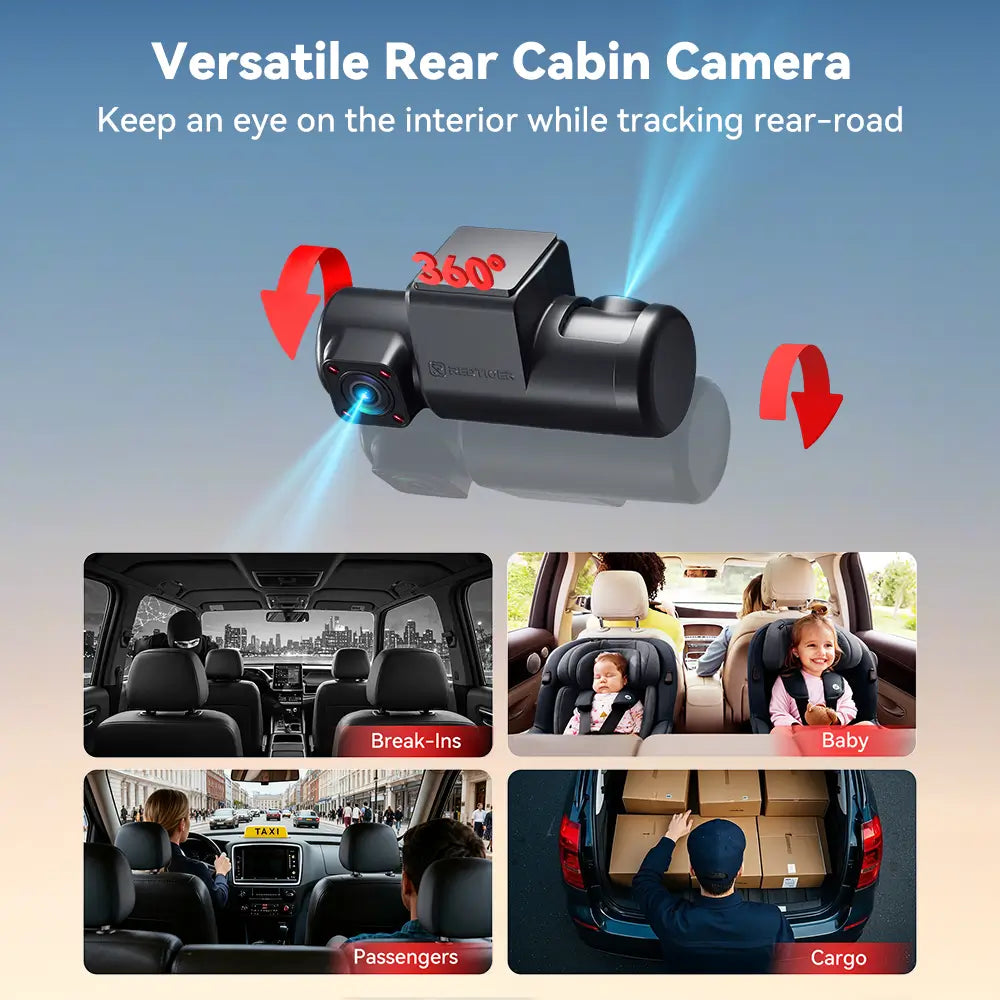 Redtiger F17 Plus 4 Channels 2.7K Sony STARVIS 2 5.8 Ghz Wifi Touch Screen Dash Cam