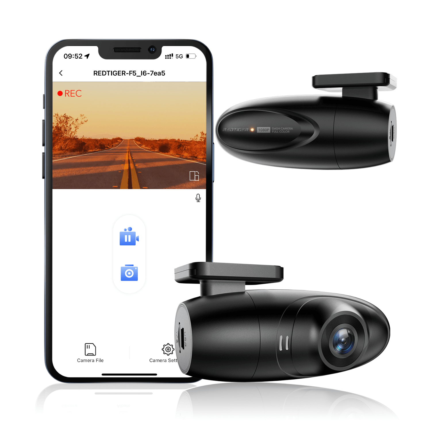 Redtiger F5 APP Control Front Dash Cam