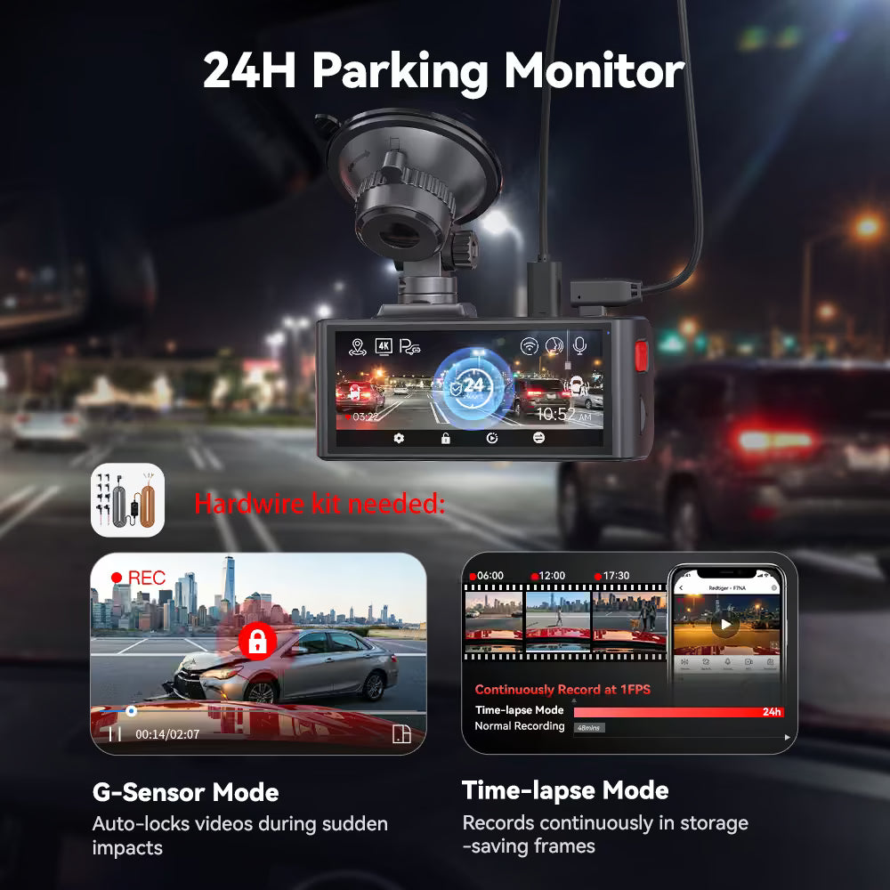 Redtiger F7NA 4K Sony STARVIS 2 Front and Rear Dash Cam