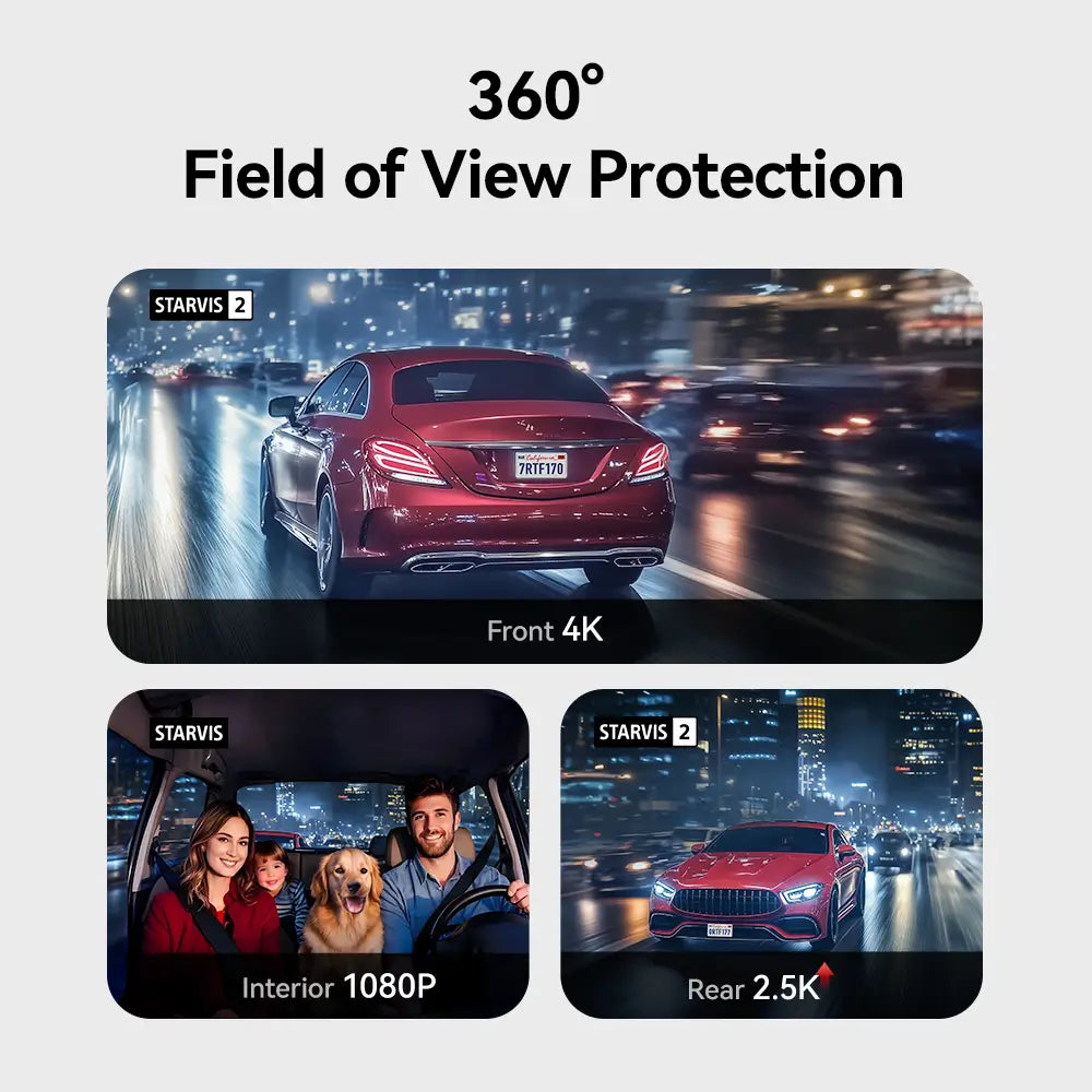REDTIGER F17 Elite 4K 3 Channel Dash Cam 4K+2.5K+1080P STARVIS 2 Dual HDR IMX678 & IMAX 675 WIFI-6 Full Night Color